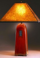 Russet glaze | Amber mica shade | 26 in. height